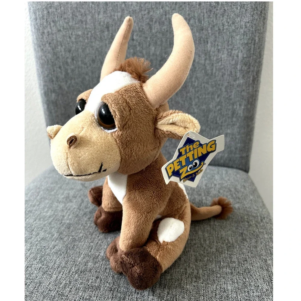 The Petting Zoo Plush Longhorn Bright Eye Stuffed Animal, 8” - Picture 3 of 4